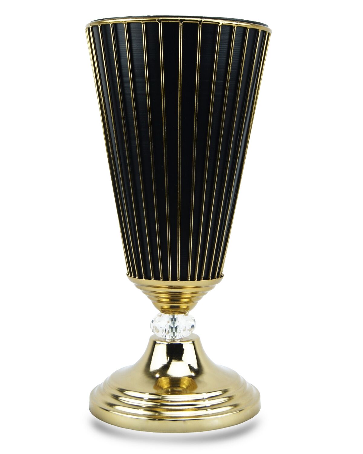 Black Golden Vase with Crystal 1
