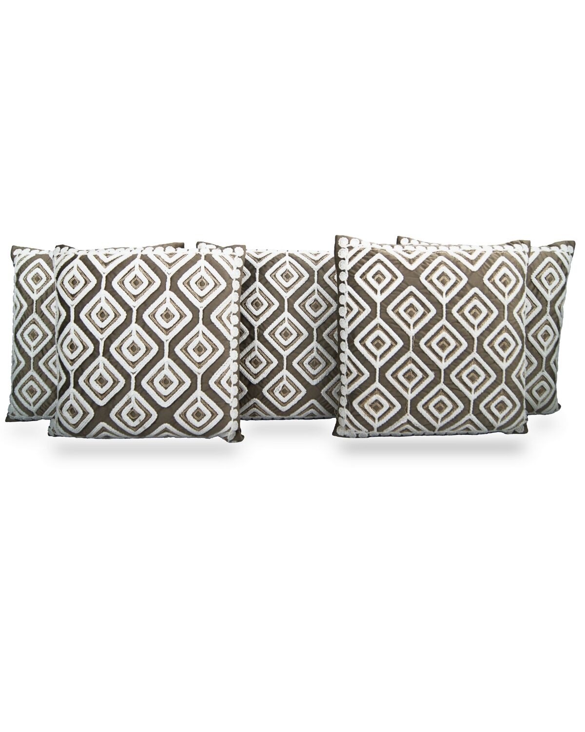 Brown Knitted Cushion Cover 2(Velvet)