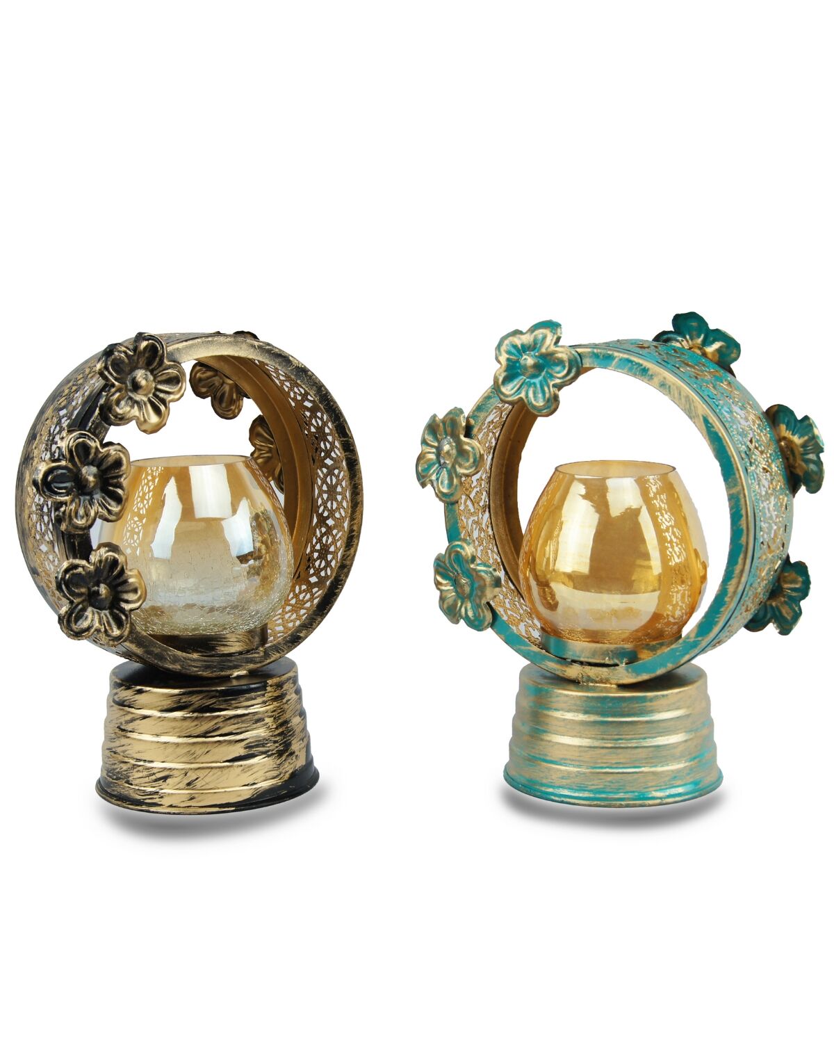 (Combo) Golden Black n Blue Ring Shaped Candle Stand 1