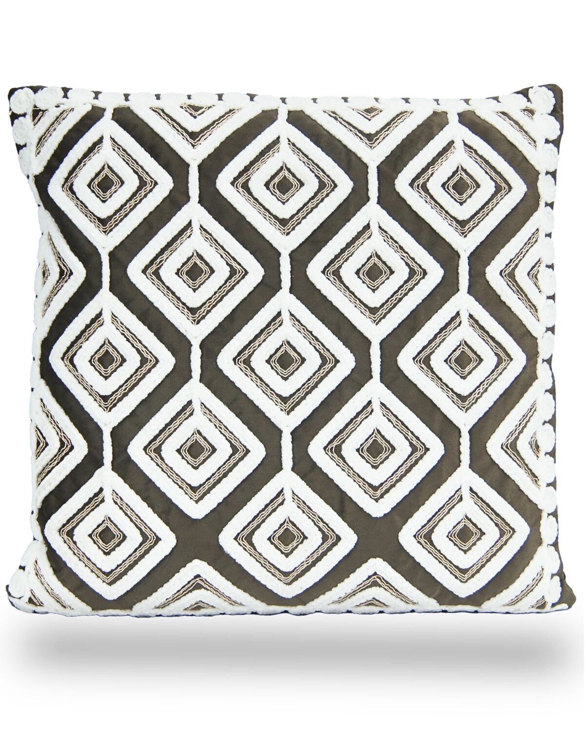 Dark Brown Knitted Cushion Cover 1(Velvet)