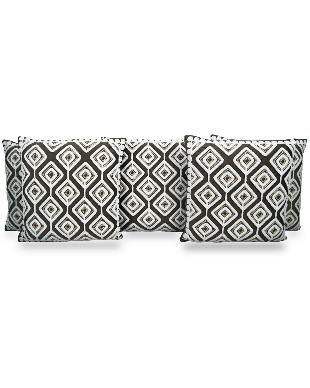 Dark Brown Knitted Cushion Cover 2(Velvet)