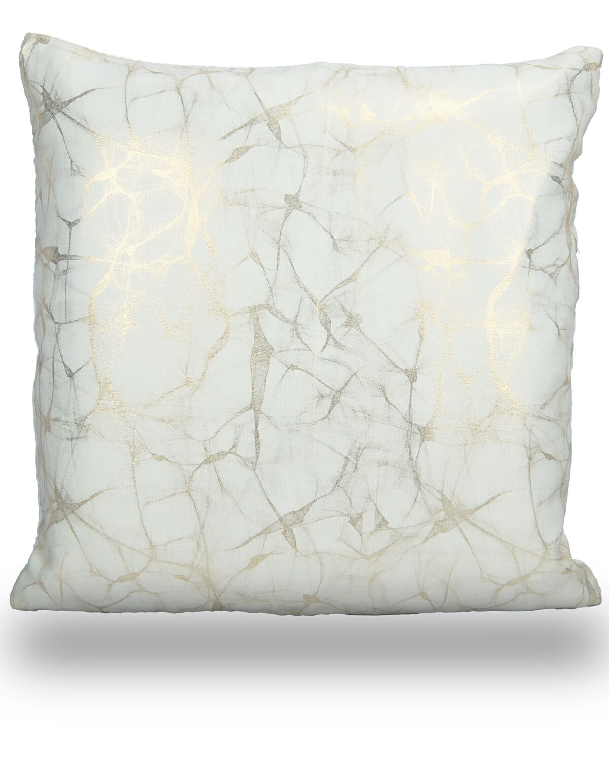 Funky White Golden Design Cushion Covers 1(Glazed Cotton With selfprint)