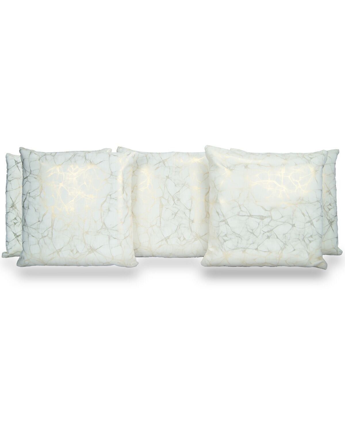 Funky White Golden Design Cushion Covers 2(Glazed Cotton With selfprint)