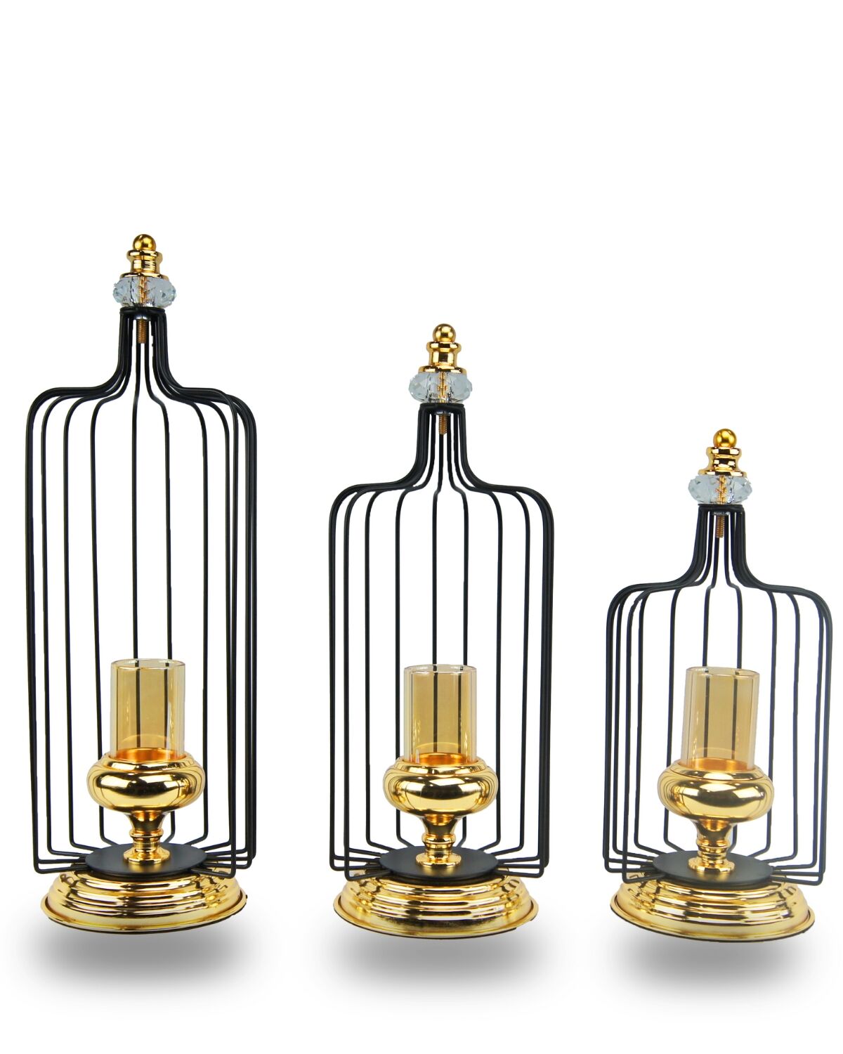 Golden Black Candle Stand L M S (Combo) 1