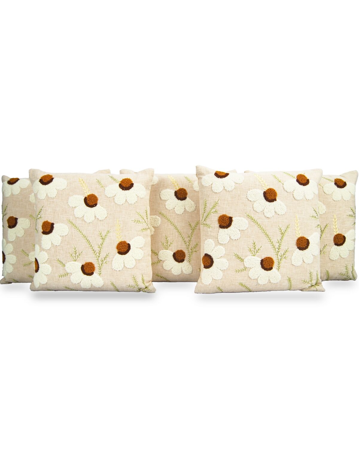 Ivory with White flowers 2(Khadi Cotton With thread work)