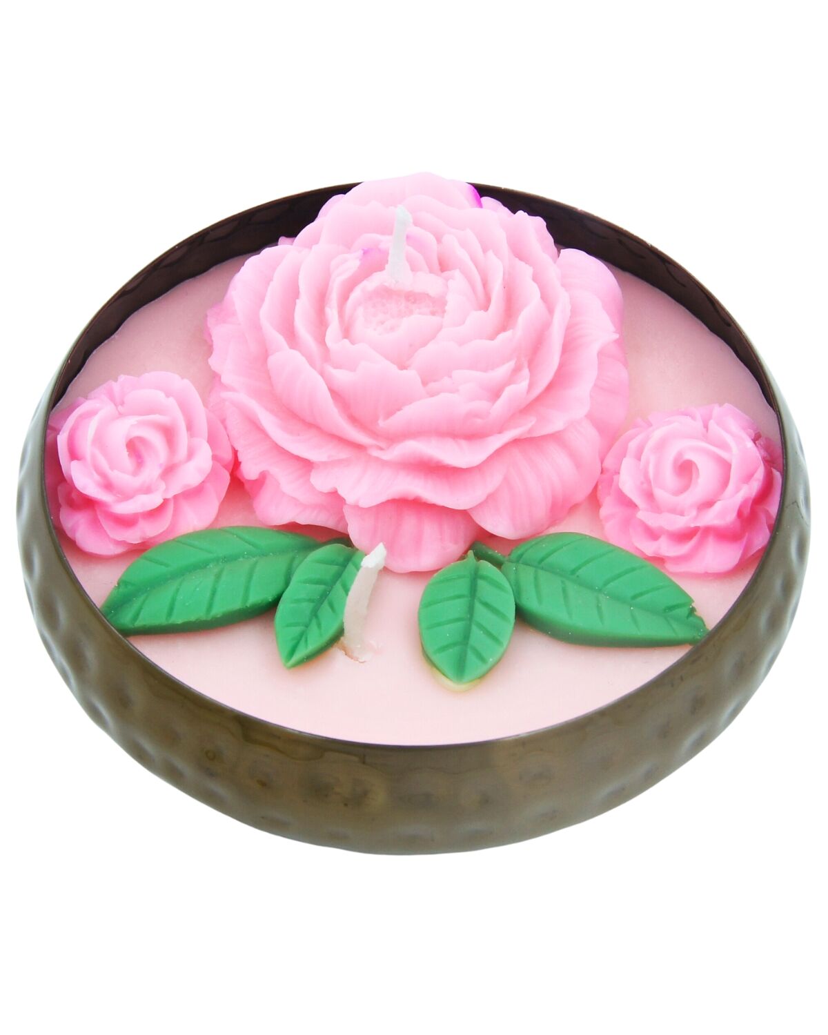 Brass Urli Pink Rose